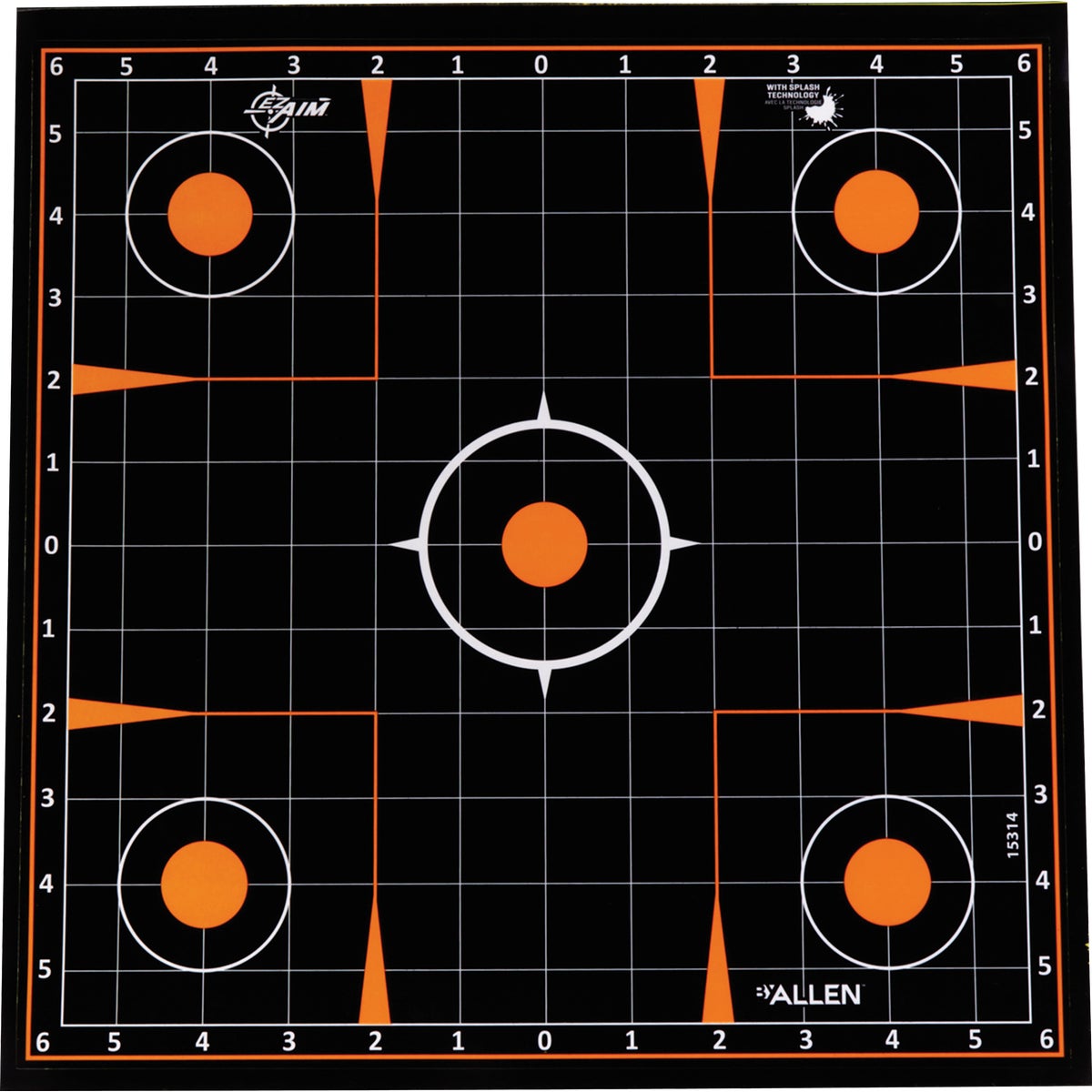 Allen EZ Aim 12 In. Square Adhesive Sight-In Splash Reactive Target (5-Pack)