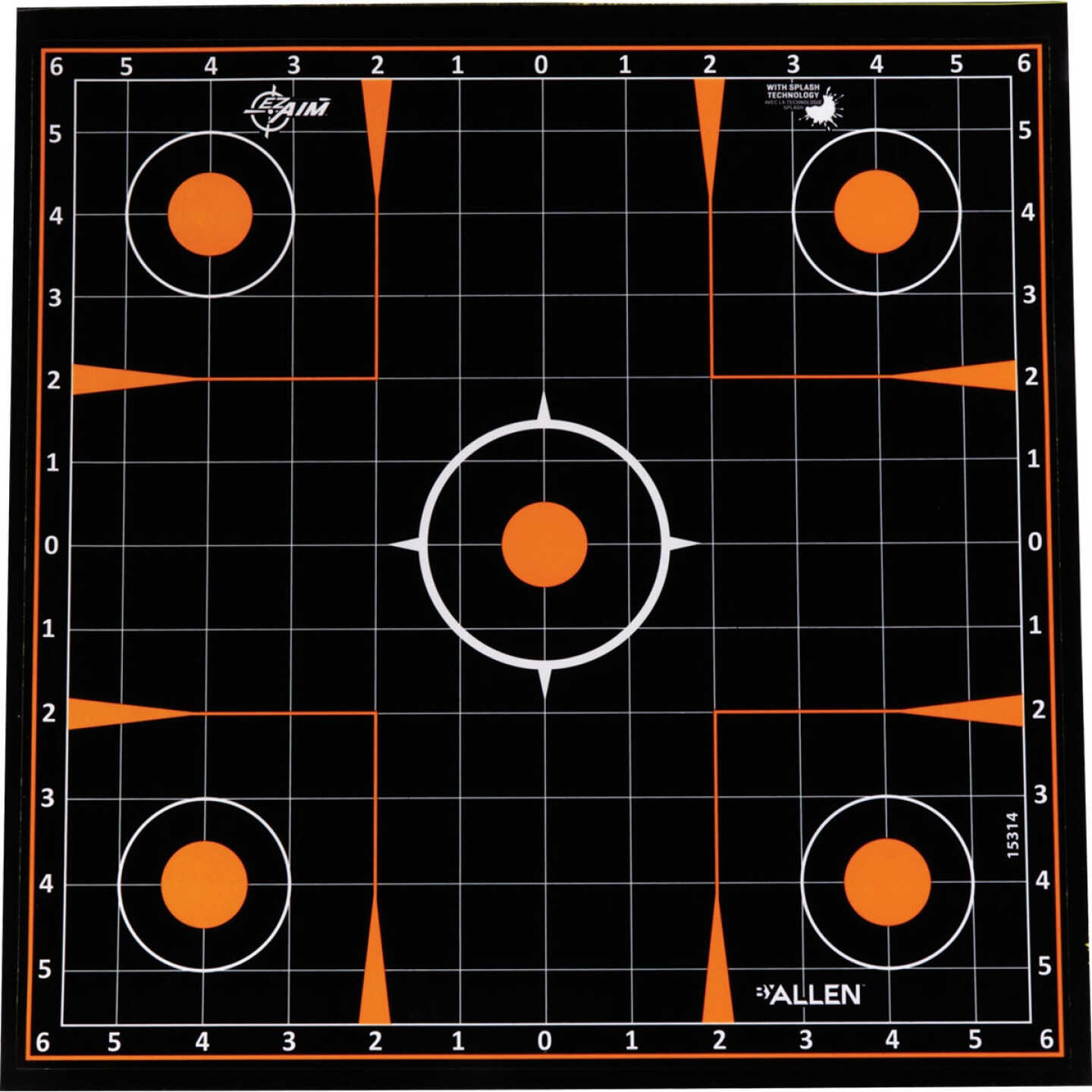 Allen EZ Aim 12 In. Square Adhesive Sight-In Splash Reactive Target (5-Pack) Image 1