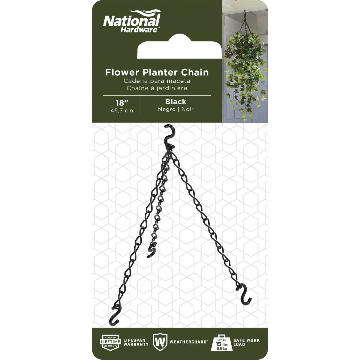 National Hardware 18 In. Black Metal Hanging Plant Extension Chain Image 2