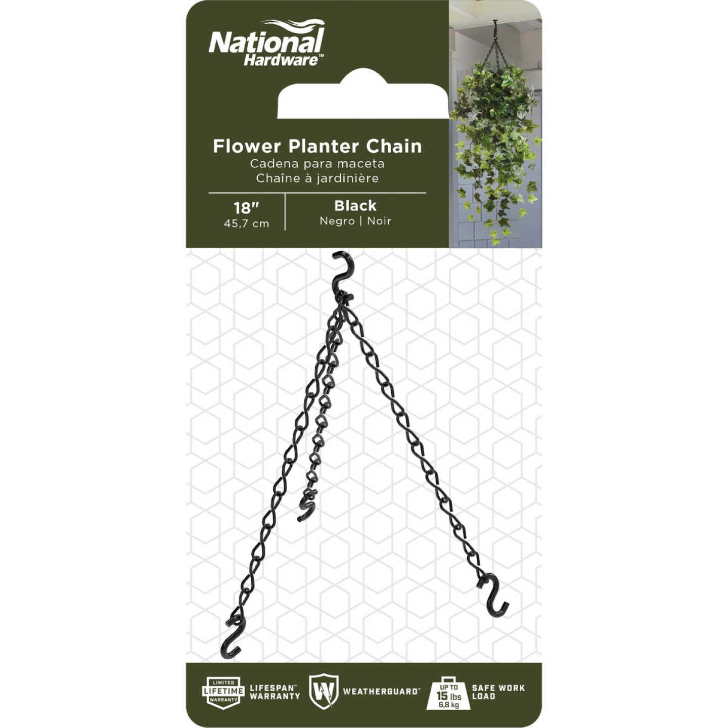 National Hardware 18 In. Black Metal Hanging Plant Extension Chain Image 2