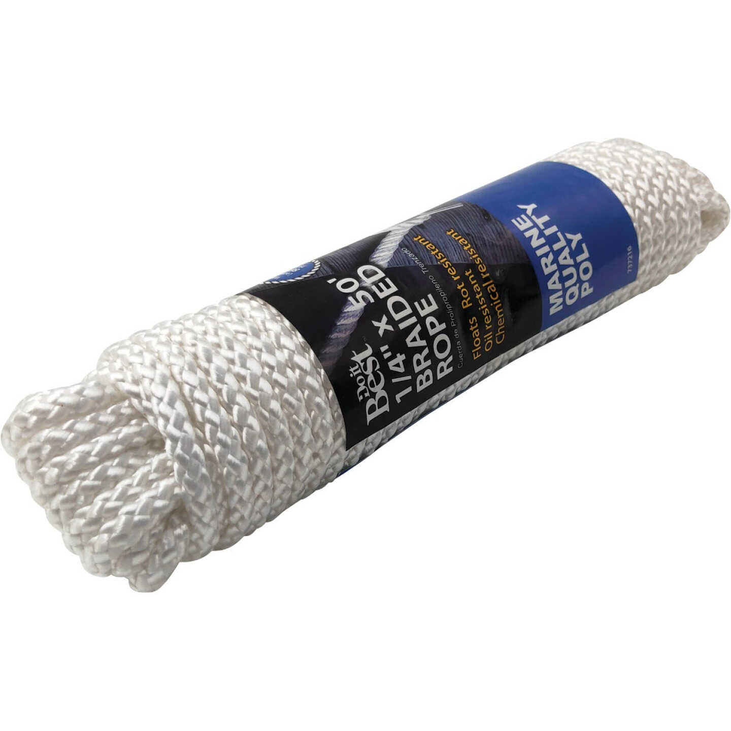 Do it Best 1/4 In. x 50 Ft. White Solid Braided Polypropylene Packaged Rope Image 2
