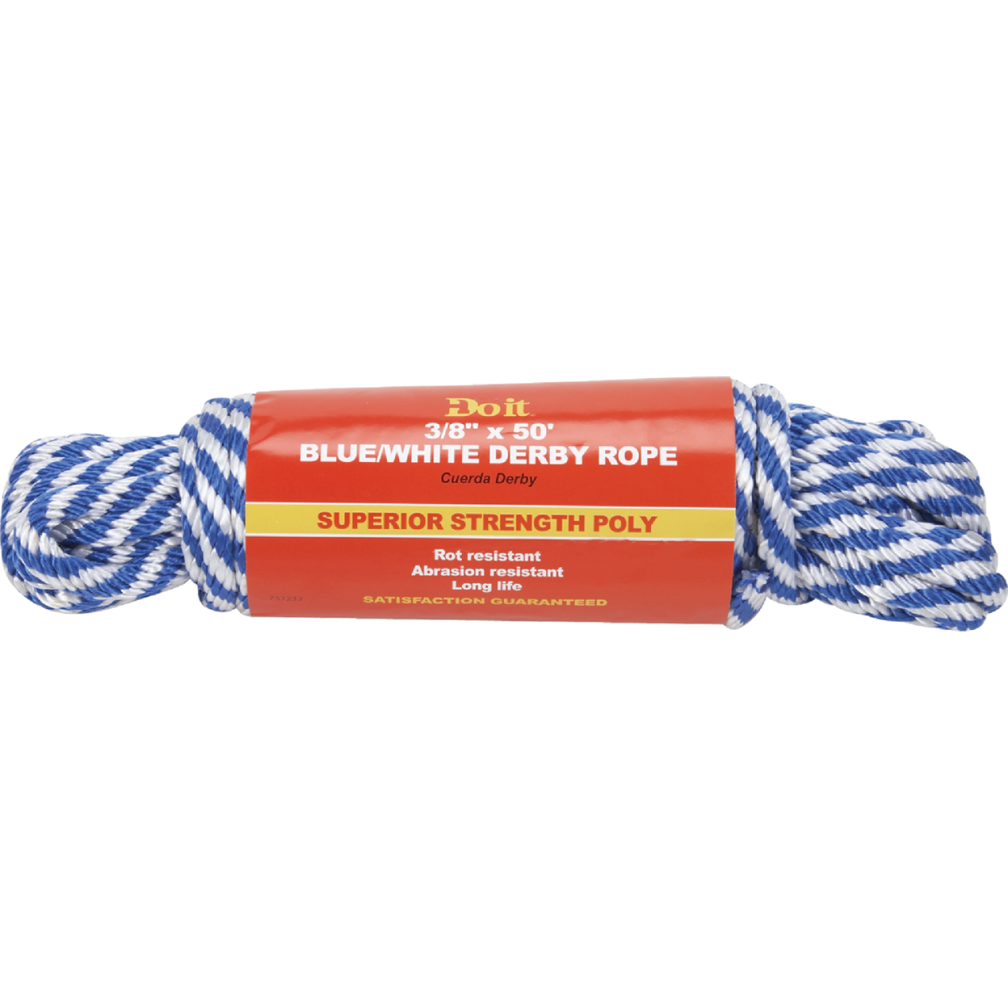 Do it Best 3/8 In. x 50 Ft. Blue & White Derby Polypropylene Packaged Rope Image 1