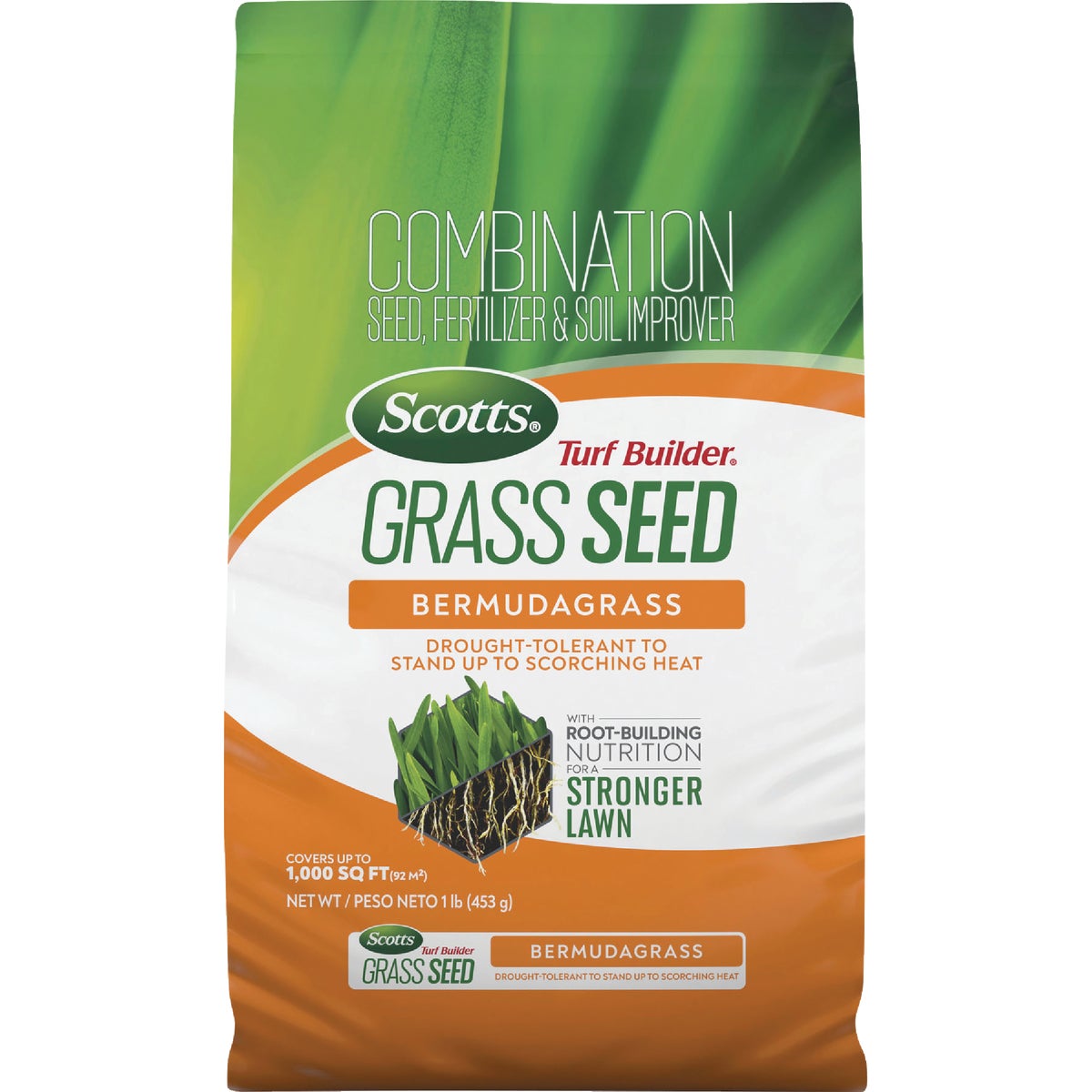 Scotts Turf Builder 1 Lb. 330 Sq. Ft. Bermudagrass Grass Seed, Fertilizer, and Soil Improver Combination Image 1