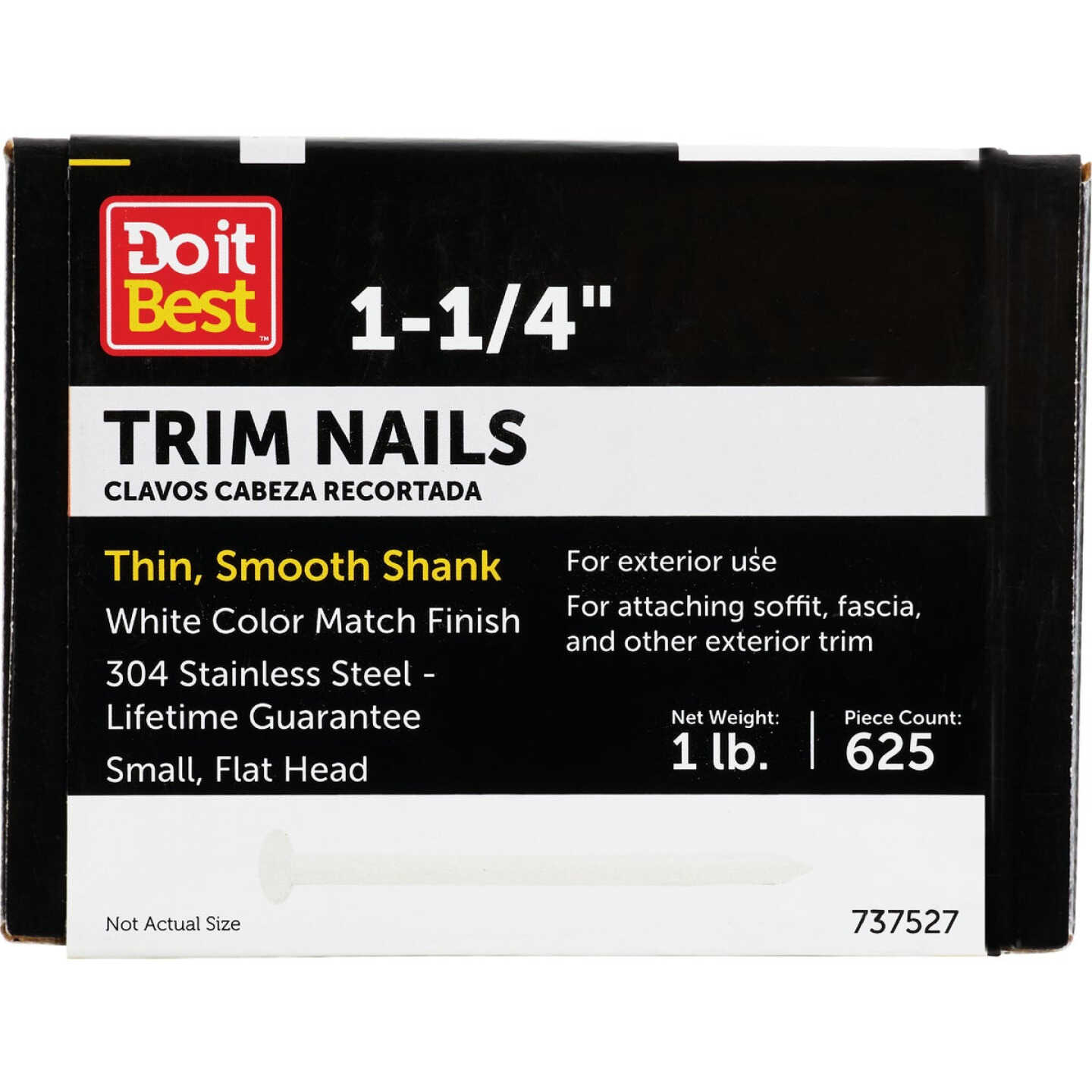 Do it 1-1/4 In. 15 ga White Stainless Steel Trim Nails (649-Count, 1 Lb.) Image 1