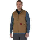 Milwaukee GRIDIRON Men's 2XL Brown Sherpa-Lined Vest Image 1