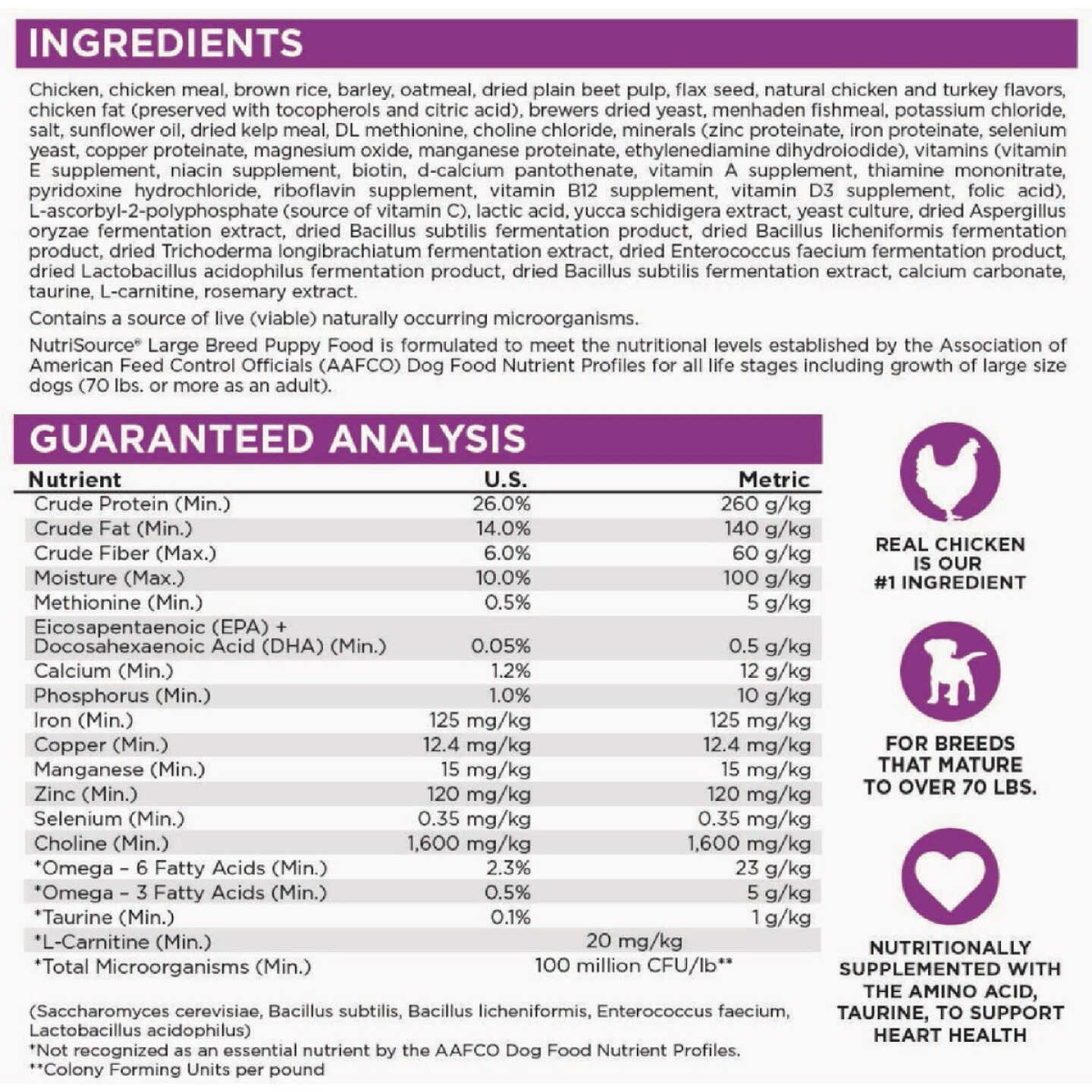 NutriSource 12 Lb. Large Breed Puppy Chicken & Rice Recipe Dog Food Image 3