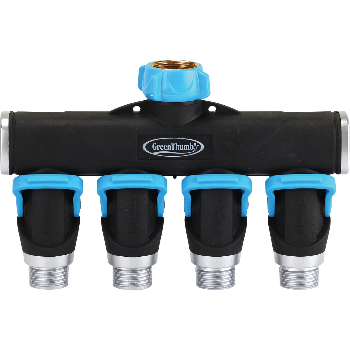 Green Thumb Premium Full Flow Metal 4-Way Hose Connector