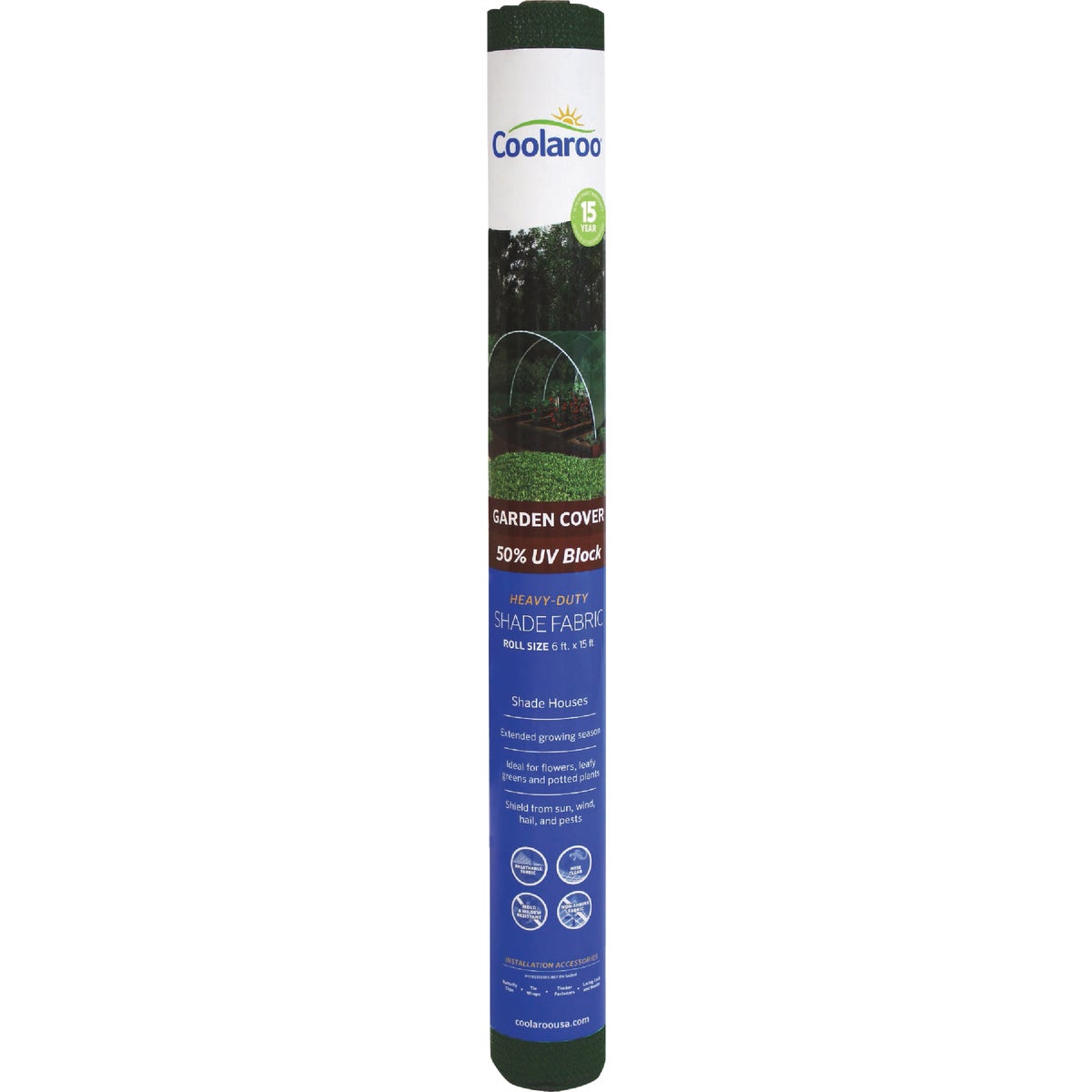 Coolaroo 6 Ft. W. x 15 Ft. L. Rainforest 50 % UV Shade Fabric