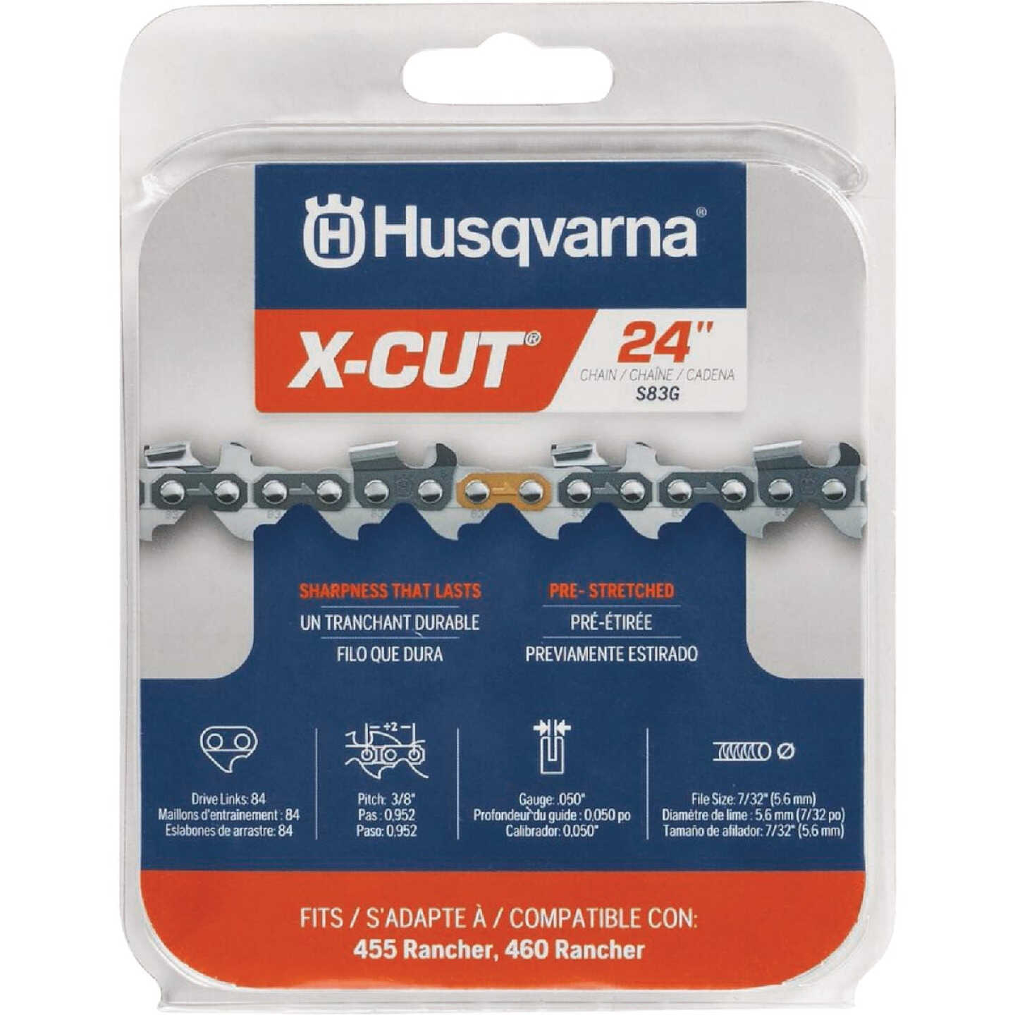 Husqvarna X-Cut 24 In. 84-Link Chainsaw Chain Image 1