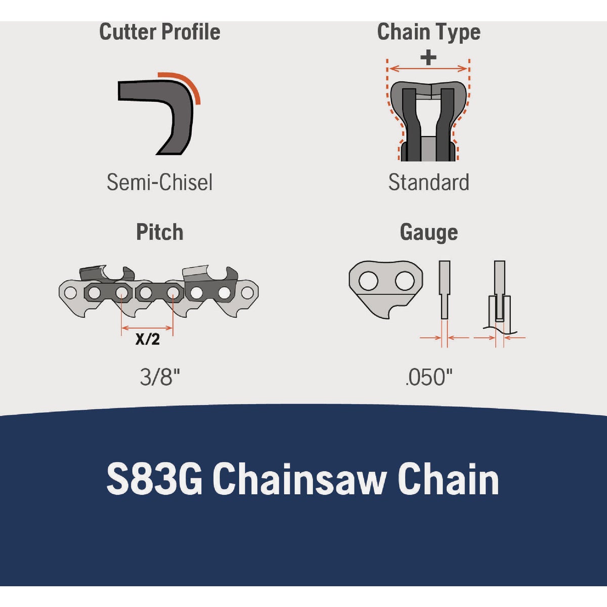 Husqvarna X-Cut 24 In. 84-Link Chainsaw Chain Image 3
