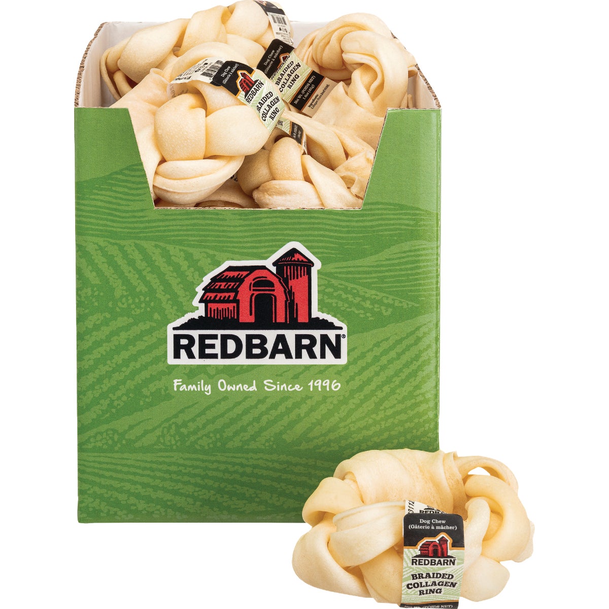 Redbarn Collagen Braided Ring Dog Treat Image 2