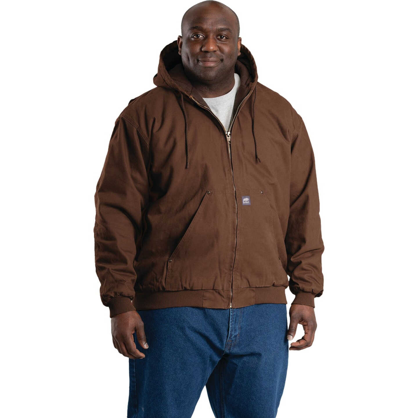Berne Heartland Men's Medium Bark Hooded Work Jacket Image 6