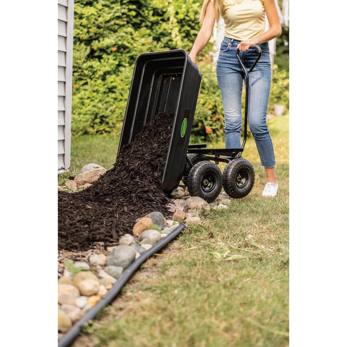 Green Thumb 4 Cu. Ft. Poly Dump Cart Image 3