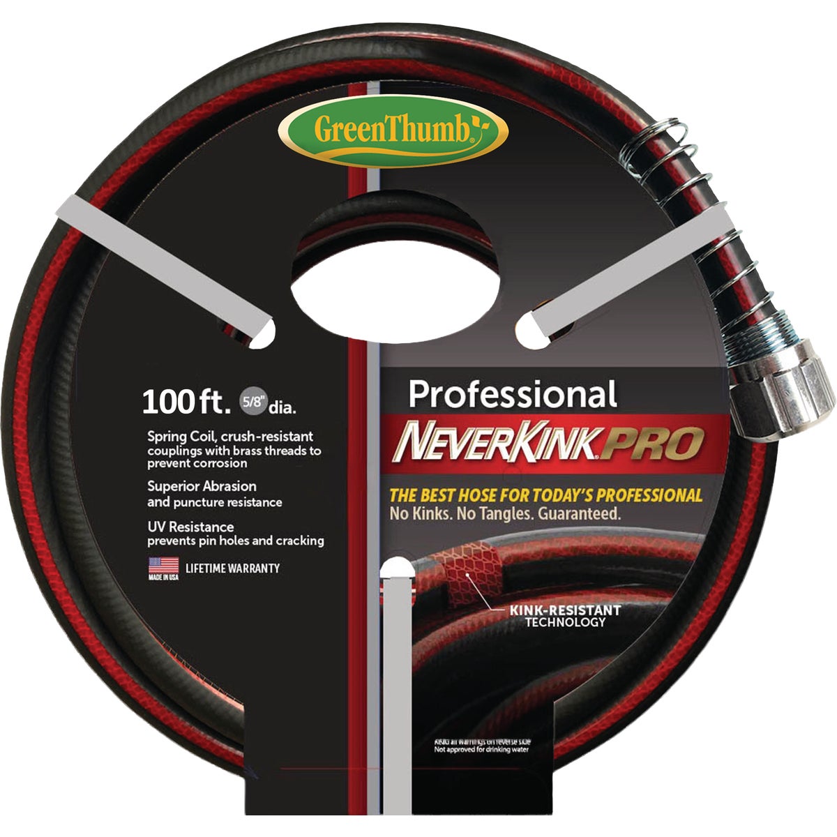 Green Thumb NeverKink PRO 5/8 In. Dia. x 100 Ft. Professional Duty Garden Hose