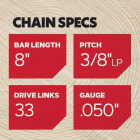 Oregon AdvanceCut 8 In. 33-Link Chainsaw Chain Image 2