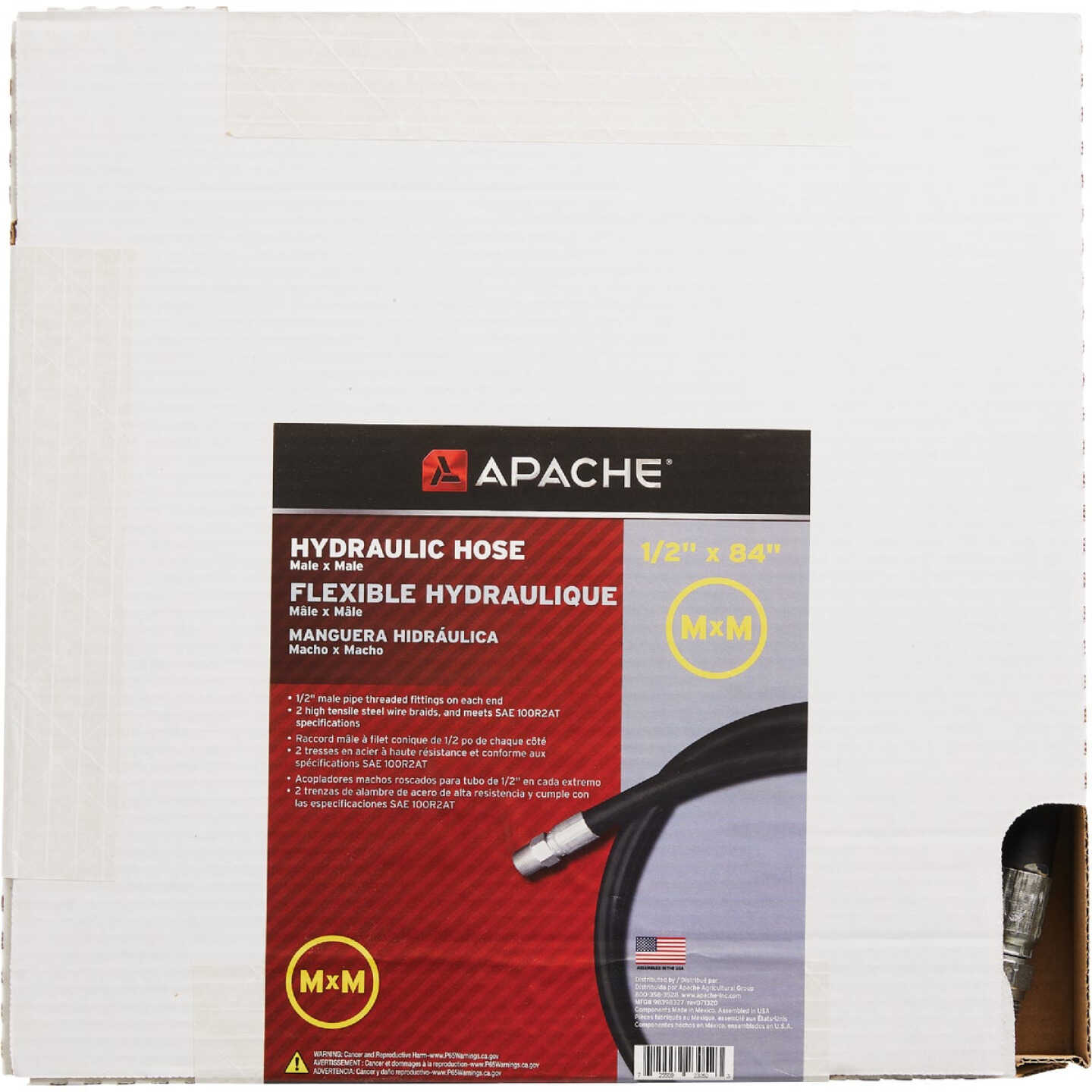 Apache 1/2 In. x 84 In. Male to Male Hydraulic Hose Image 2