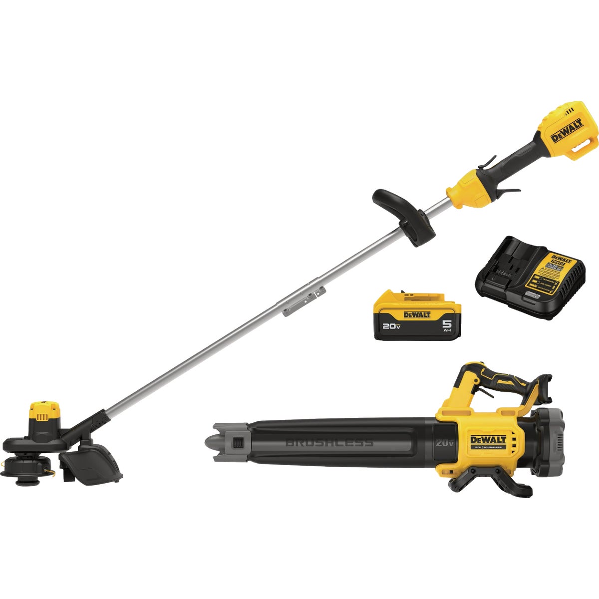 DEWALT 20V Cordless String Trimmer & Blower Combo Kit with Battery & Charger
