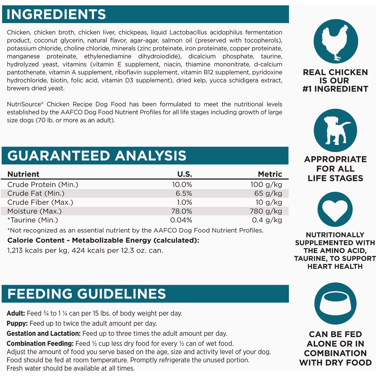 NutriSource 12.3 Oz. Chicken Recipe Grain Free Wet Dog Food Image 3