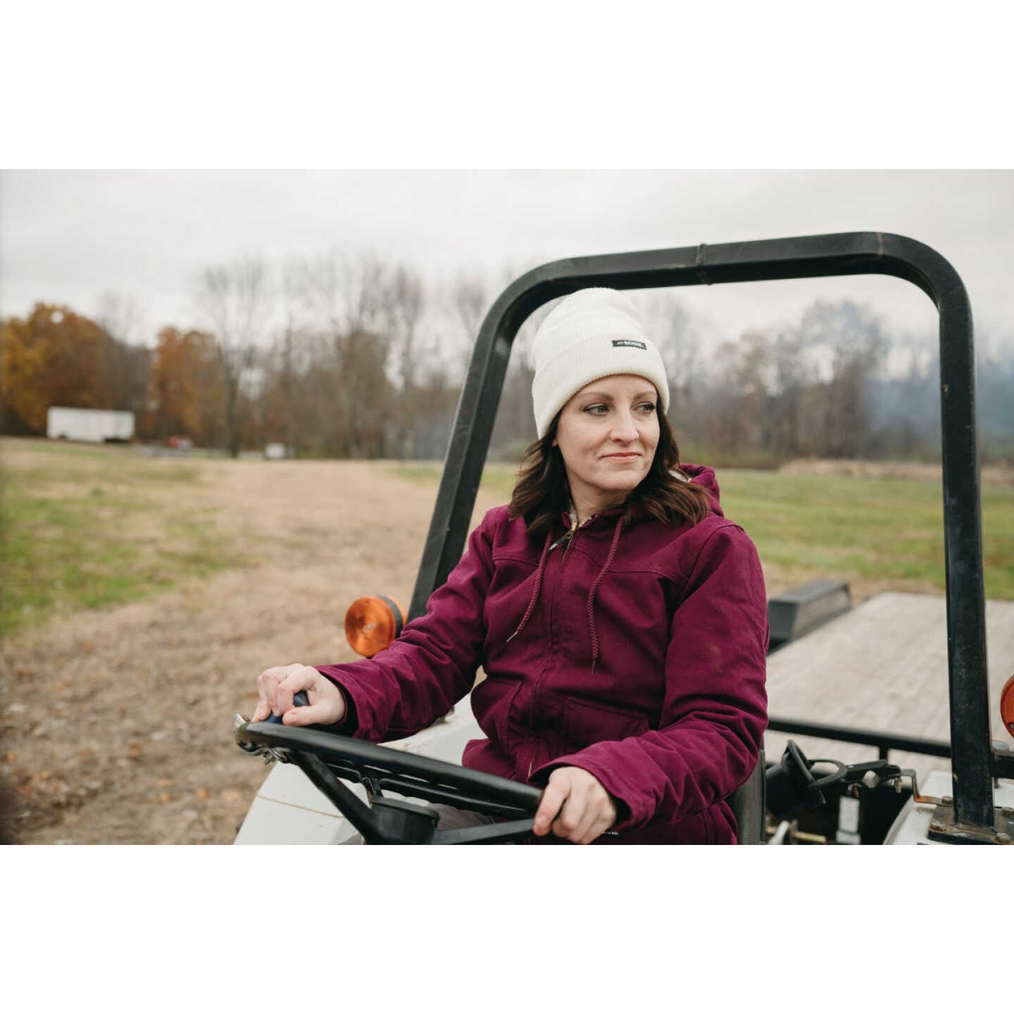 Berne Women's Medium Plum Sherpa-Lined Softstone Duck Hooded Jacket Image 3