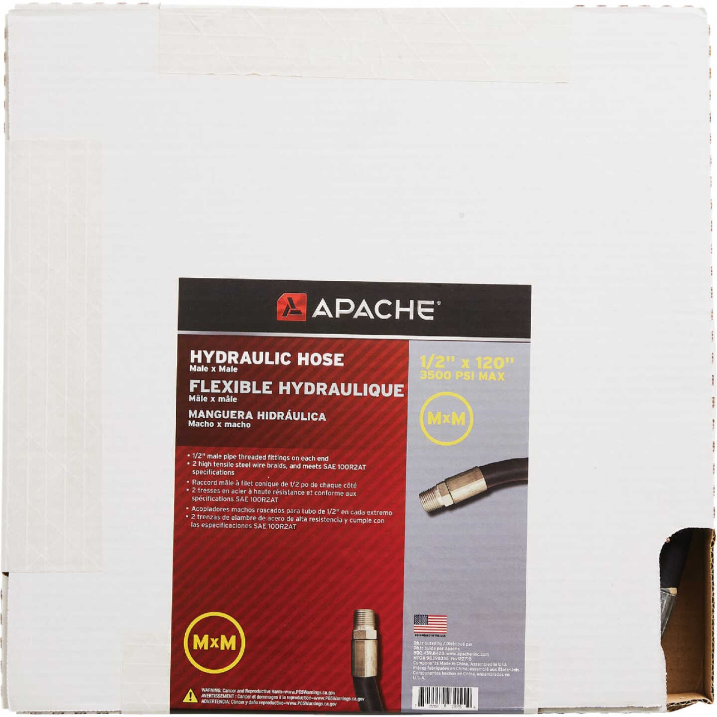 Apache 1/2 In. x 120 In. Male to Male Hydraulic Hose Image 2