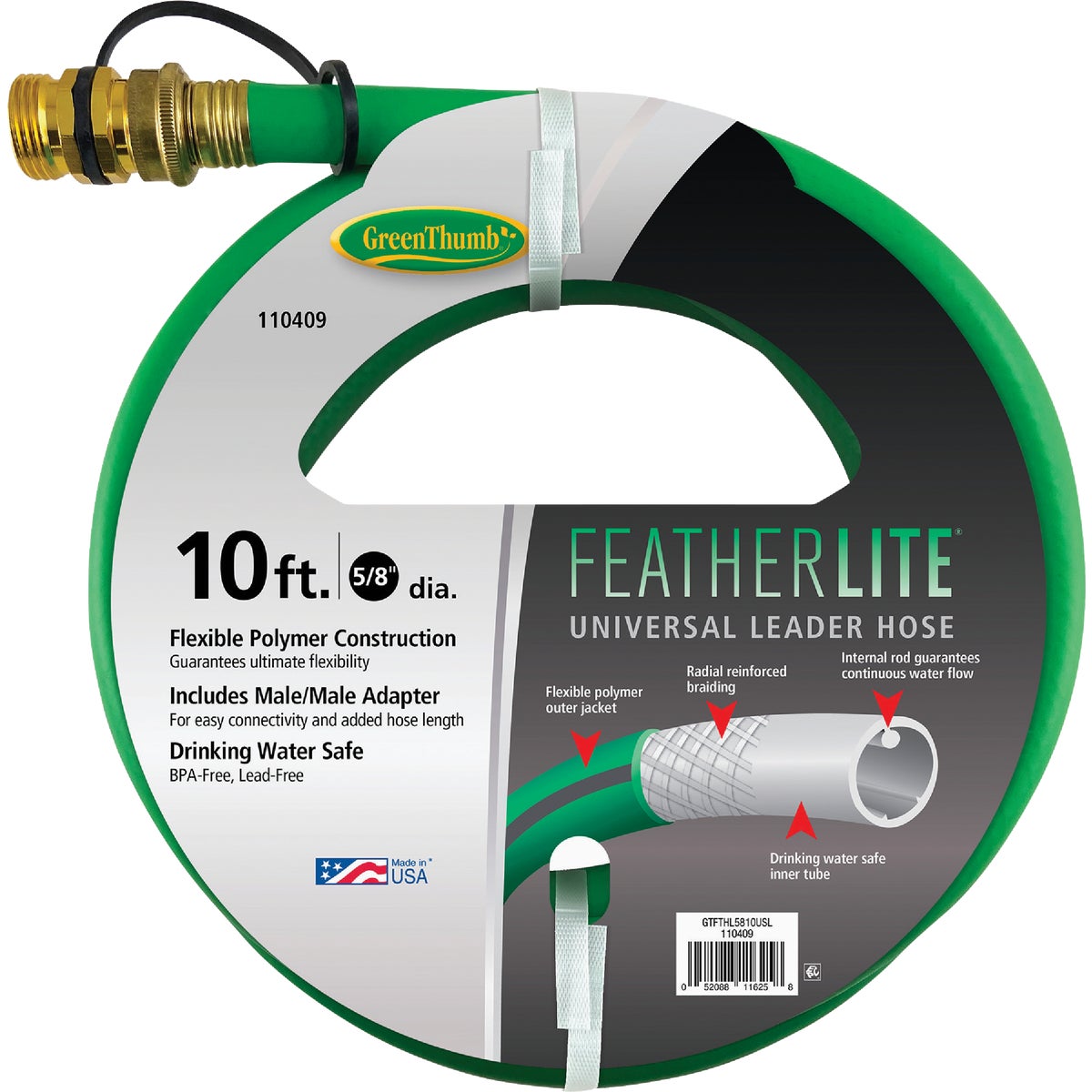 Green Thumb 5/8 In. Dia. x 10 Ft. Universal Leader Hose
