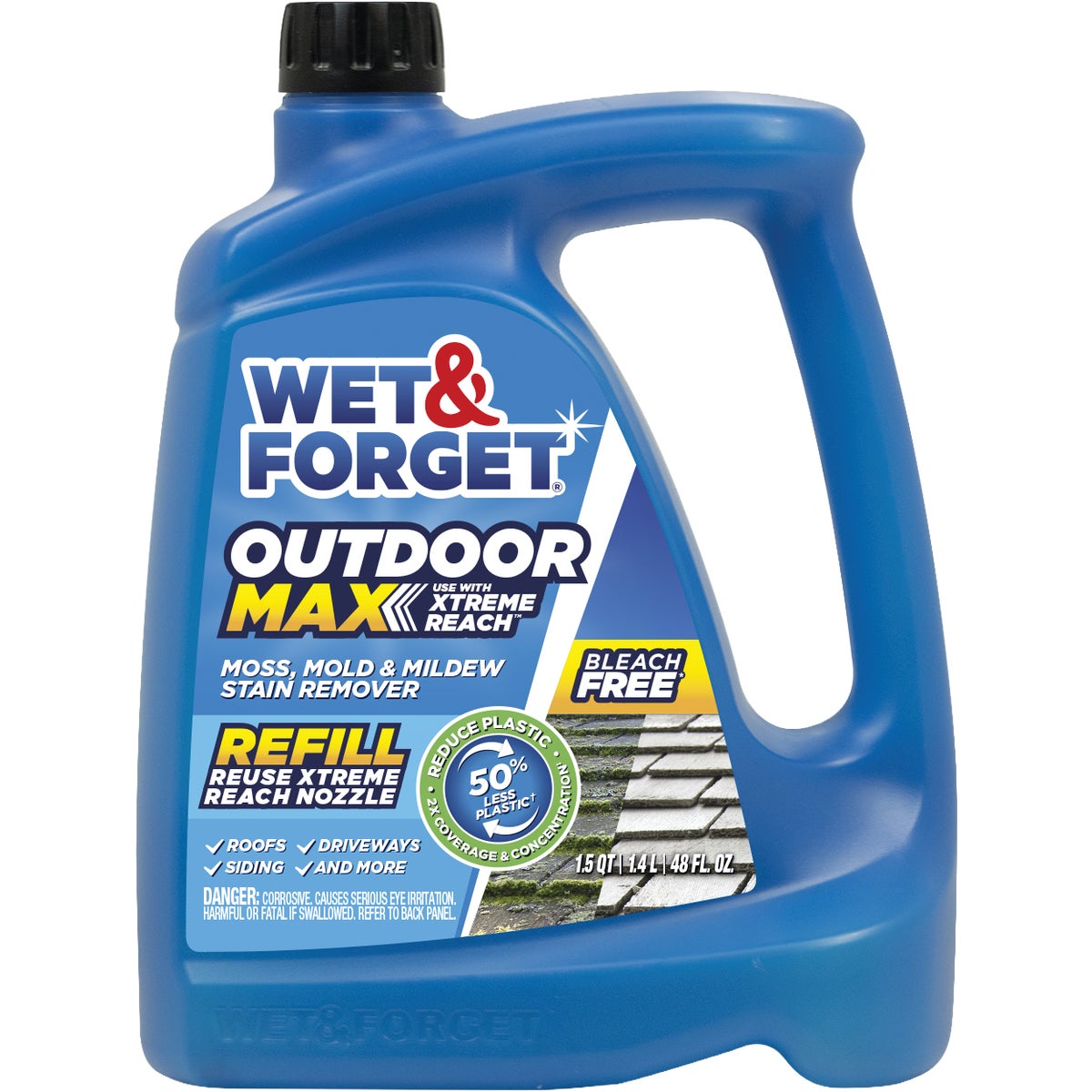 Wet & Forget 48 Oz. Hose End Refill Concentrate Moss, Mold, Mildew, & Algae Stain Remover