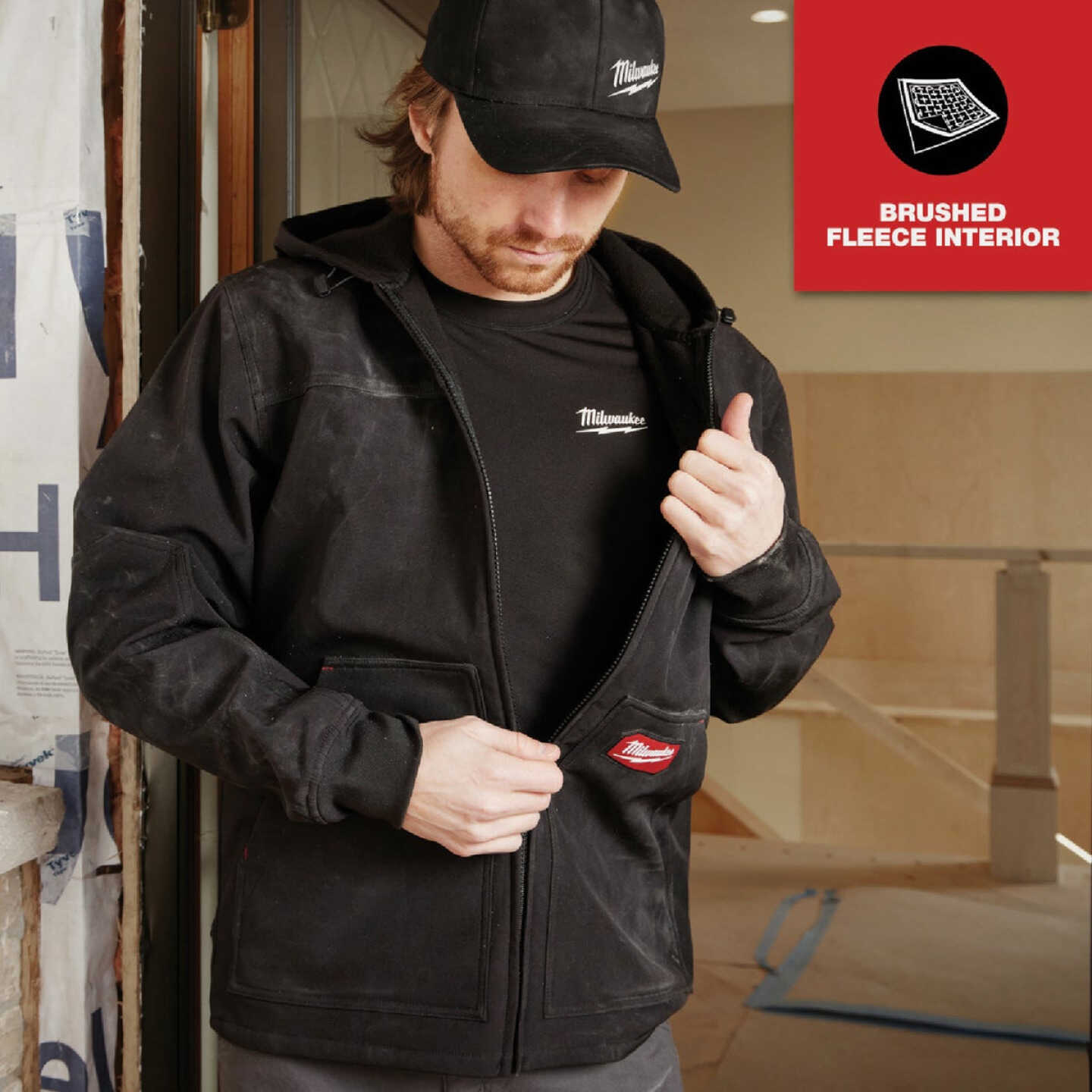 Milwaukee FREEFLEX Men's Medium Black Softshell Hooded Jacket Image 2
