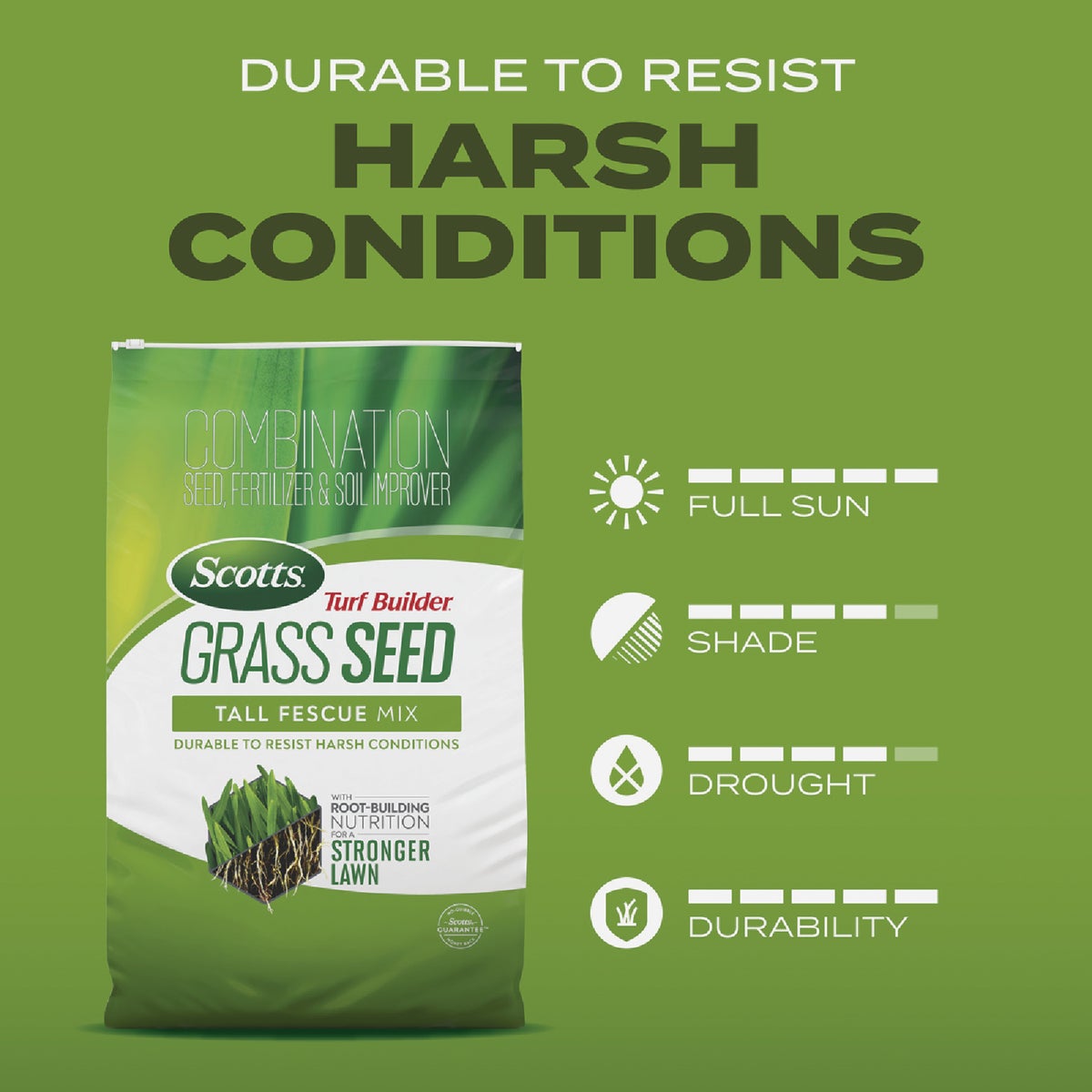 Scotts Turf Builder 2.4 Lb. 200 Sq. Ft. Tall Fescue Mix Grass Seed, Fertilizer, and Soil Improver Combination Image 7