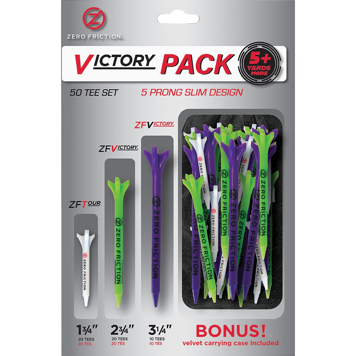 Zero Friction Victory Pack Golf Tee Set (50-Pack)