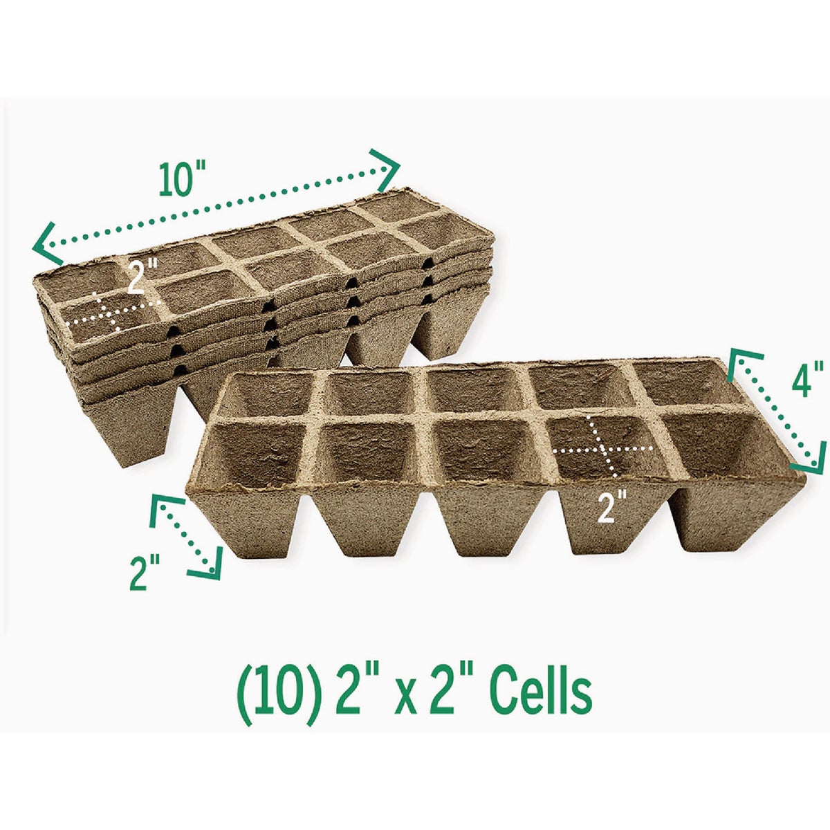Jiffy 10-Cell Seed Starting Peat Strip Pots (5-Pack) Image 2
