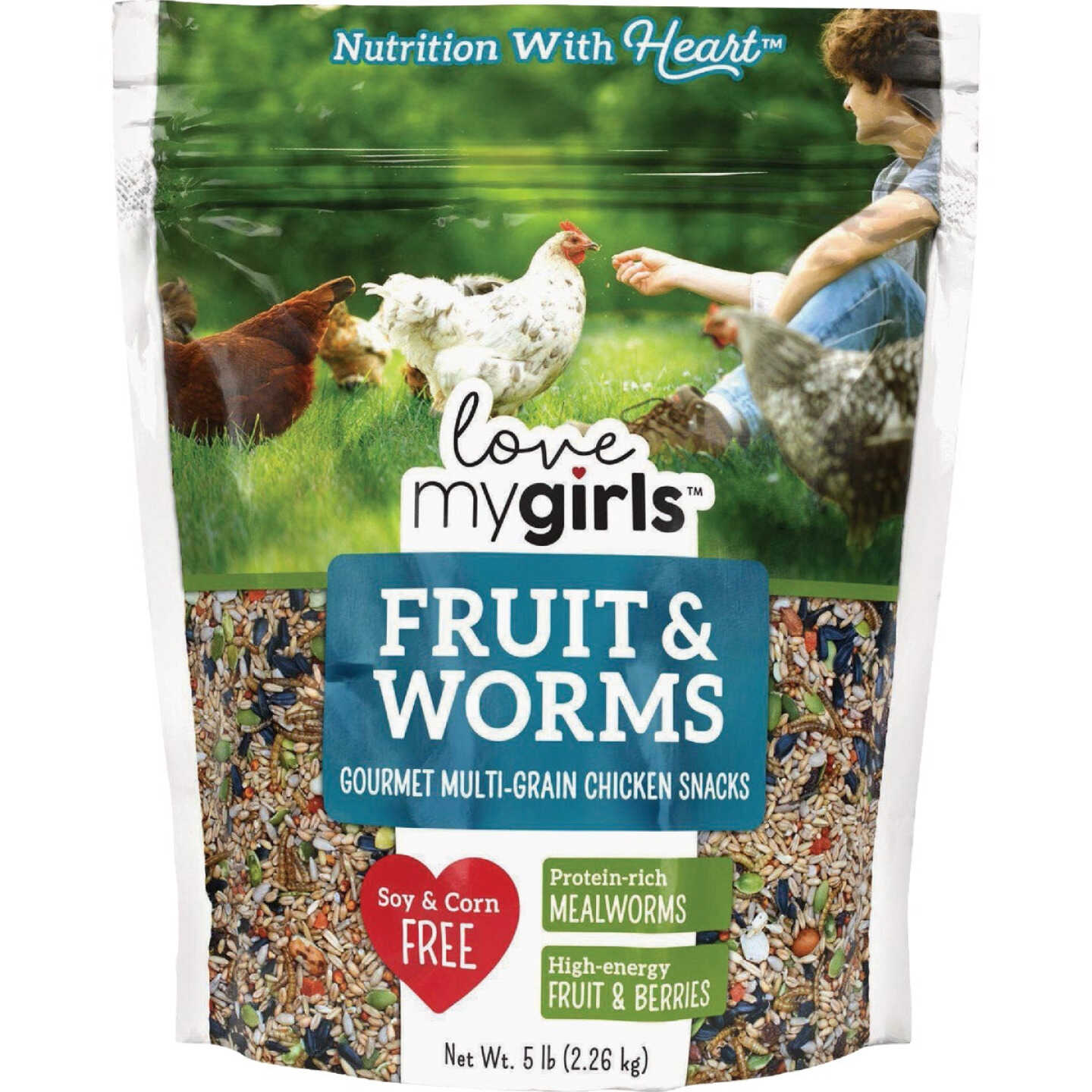 Love My Girls 5 Lb. Fruit & Worms Gourmet Multi-Grain Chicken Snacks Image 1