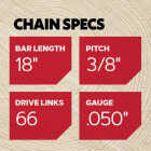 Oregon AdvanceCut 18 In. 66-Link Chainsaw Chain Image 5