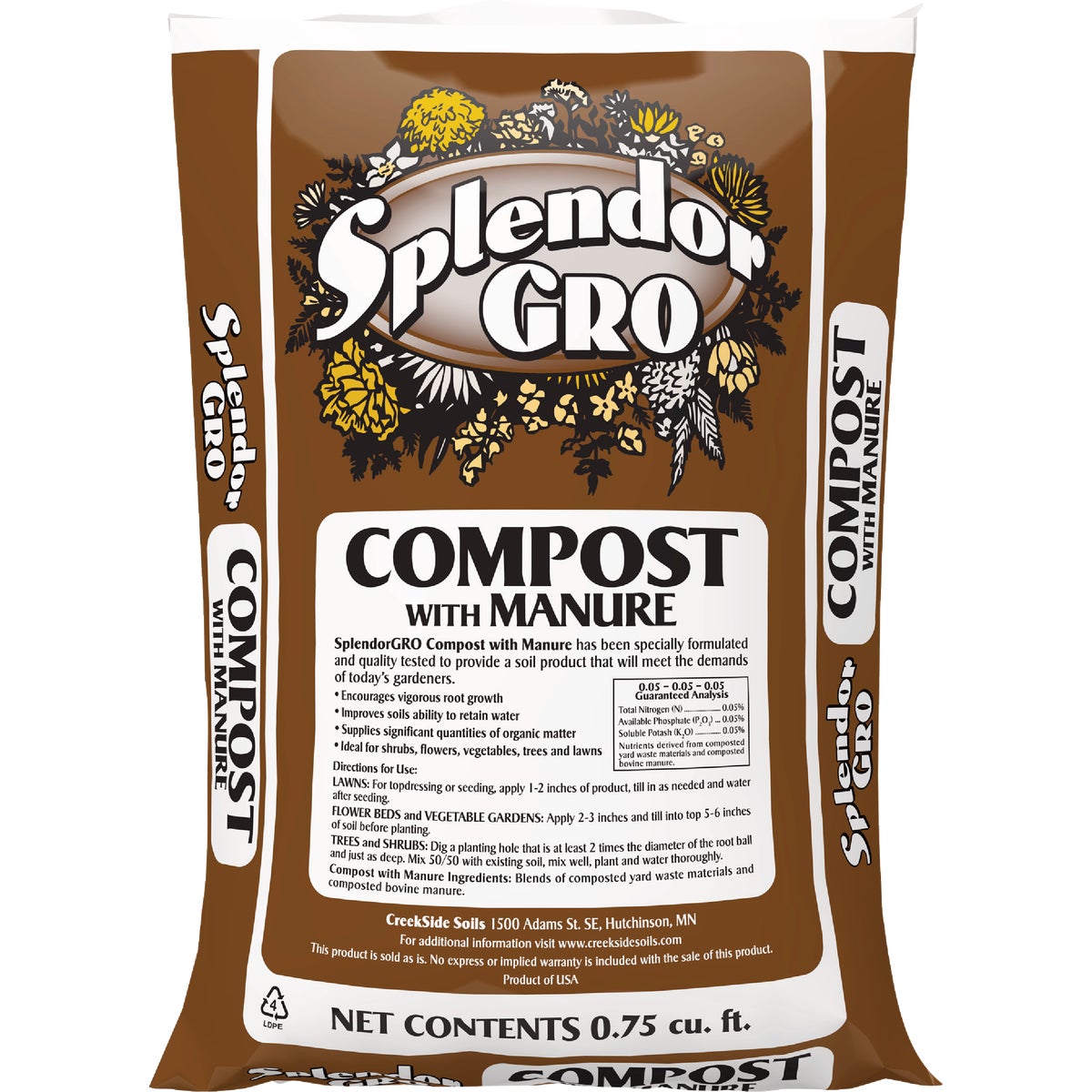 SplendorGRO 0.75 Cu. Ft. Compost with Manure