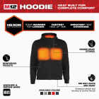 Milwaukee M12 Men's XL Black Full-Zip Heated Hoodie Kit Image 4