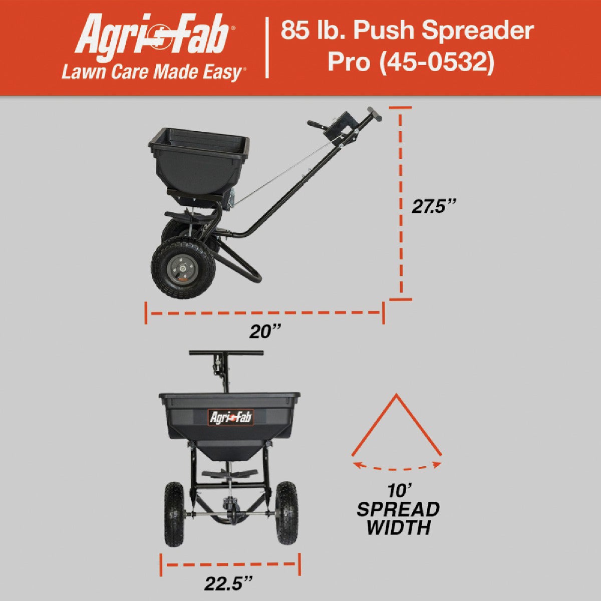 Agri-Fab 85 Lb. Pro Push Broadcast Spreader Image 7