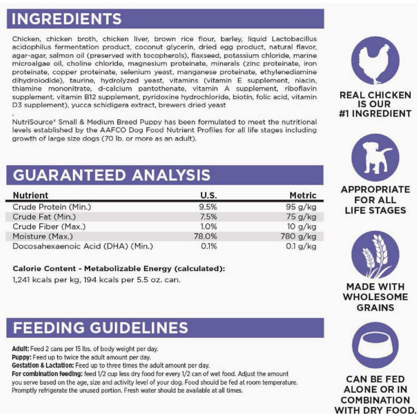 NutriSource 12.3 Oz. Small & Medium Breed Wet Puppy Food Image 2