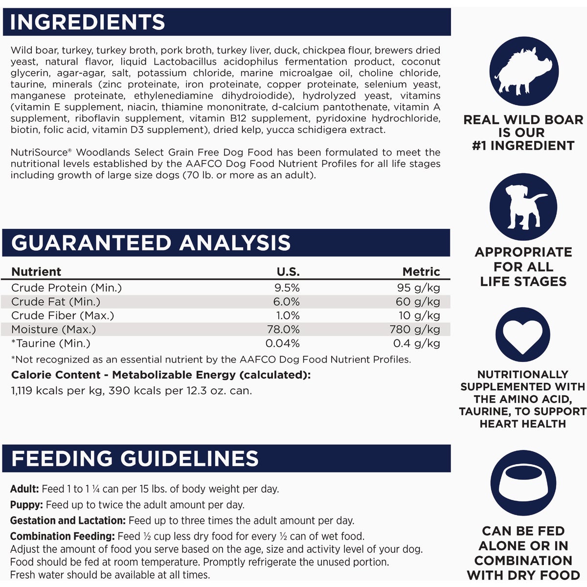 NutriSource 12.3 Oz. Woodlands Select Recipe Grain Free Wet Dog Food Image 5