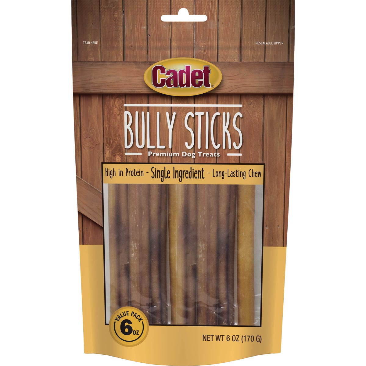Cadet Beef Bully Sticks All Size Dog Treat, 6 Oz.