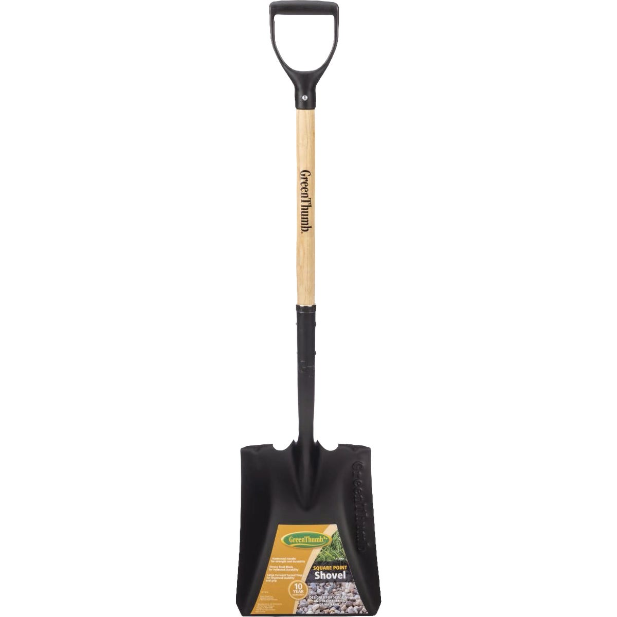 Green Thumb Wood D-Handle Square Point Shovel
