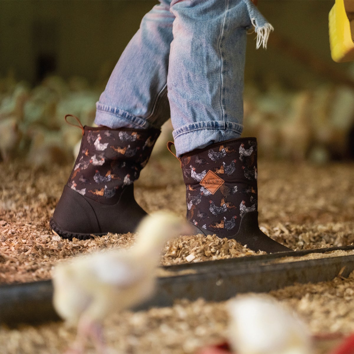 The Muck Boot Company Muckster II Women's Brown Chicken Print Mid Boot, Size 9 Image 2