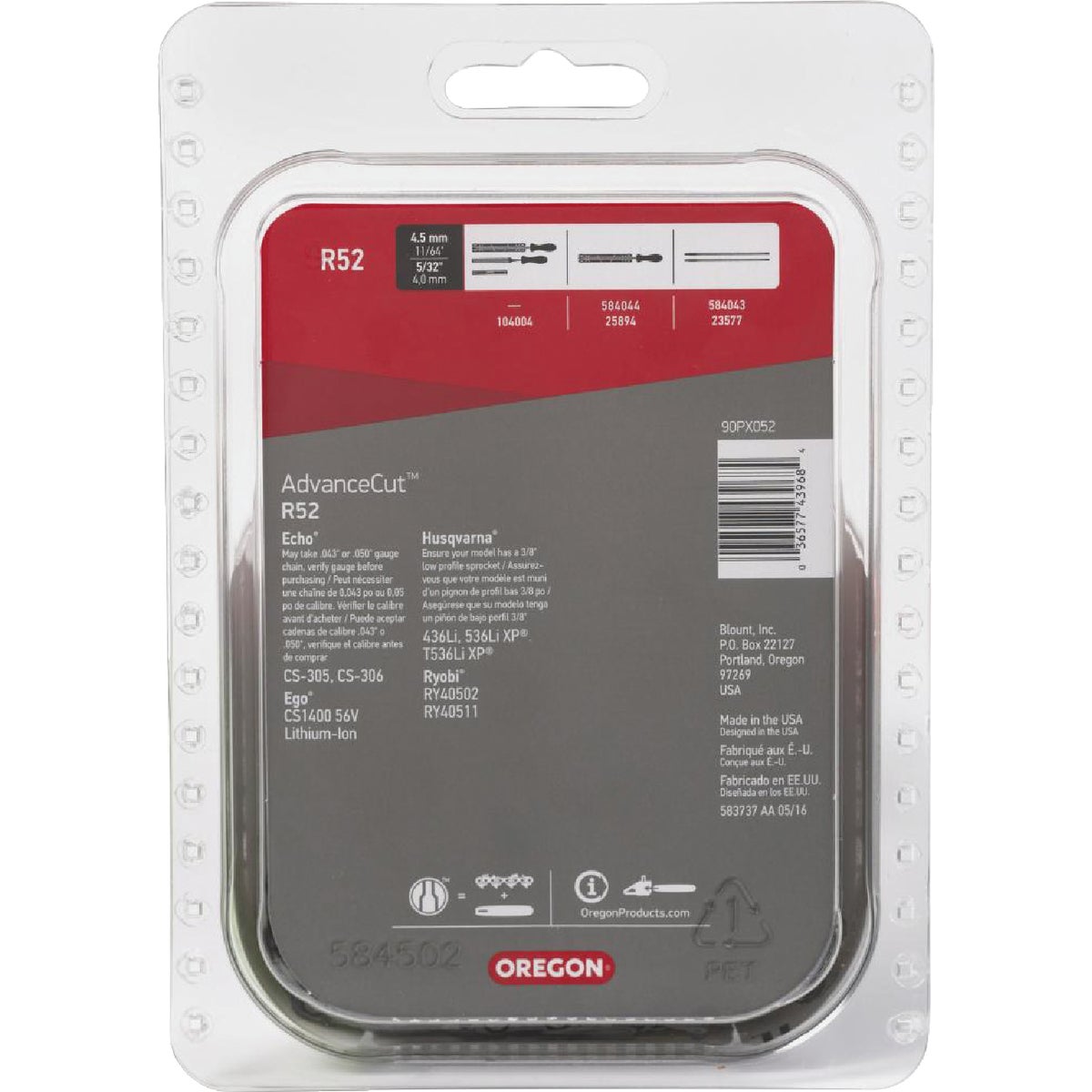 Oregon AdvanceCut 14 In. 52-Link 0.043 In. ga Chainsaw Chain Image 2
