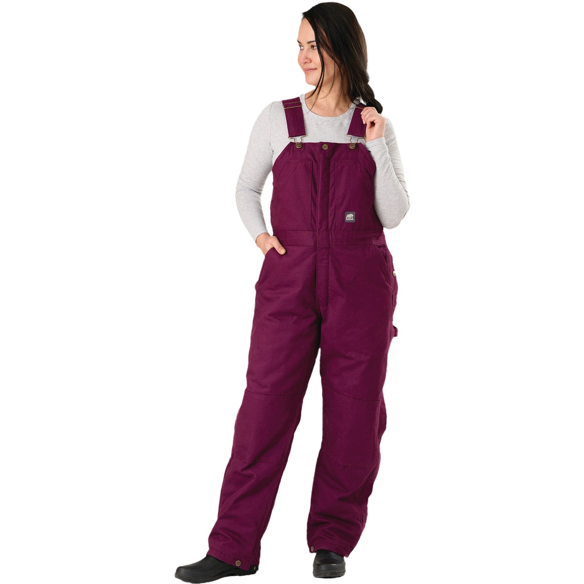 Berne Women's XL Plum Softstone Duck Insulated Bib Overall