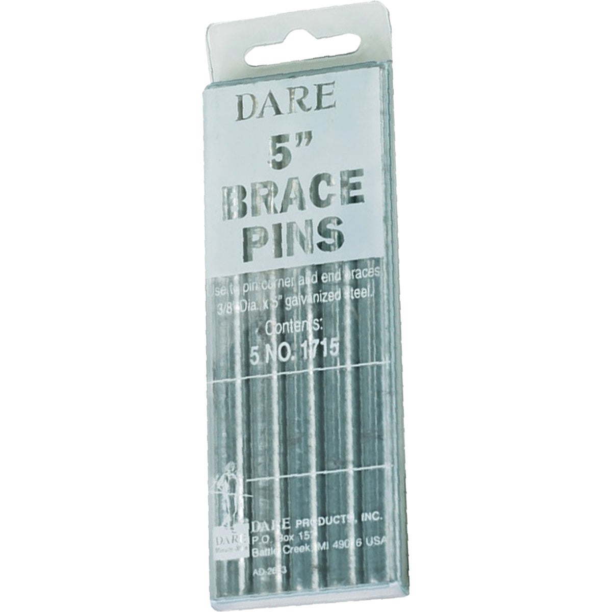 Dare 3/8 In. x 5 In. Brace Pin (5-Pack)