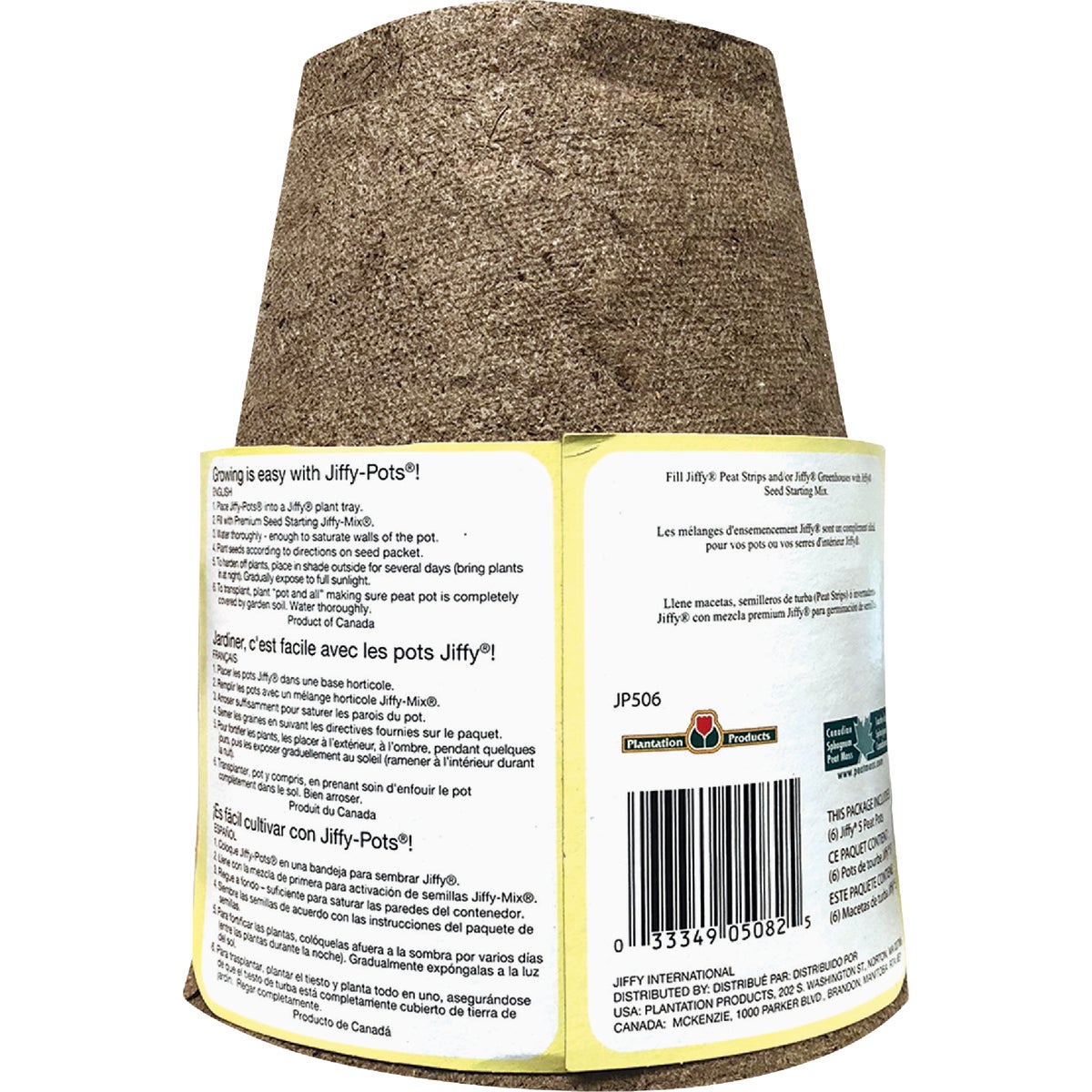 Jiffy 5 In. W. Round Peat Pot (6-Pack) Image 4
