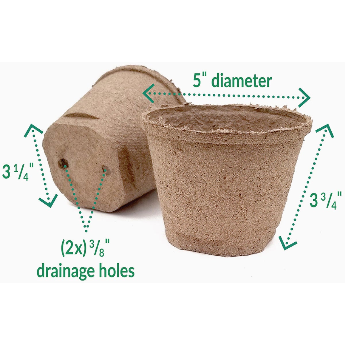 Jiffy 5 In. W. Round Peat Pot (6-Pack) Image 2