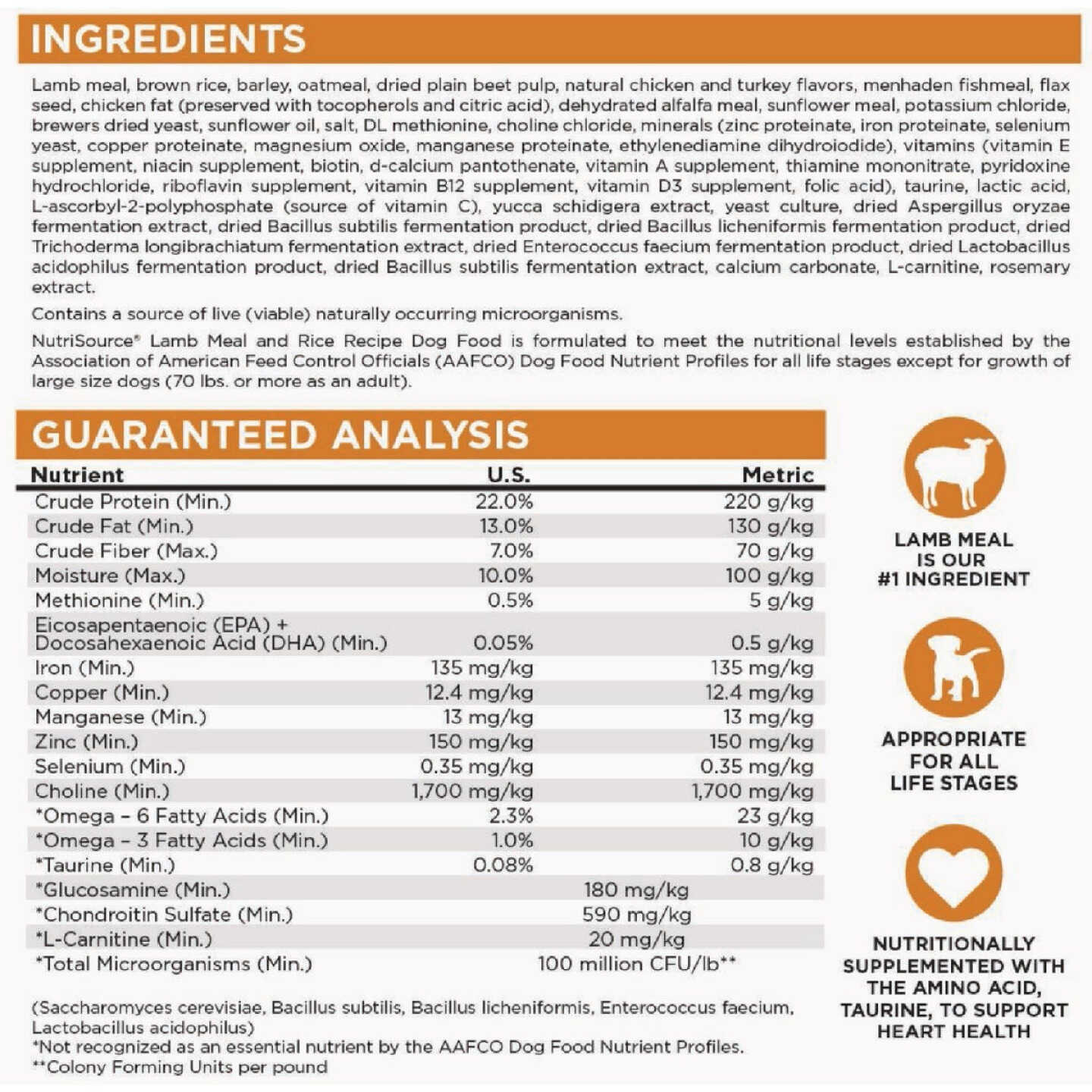NutriSource 4 Lb. Lamb Meal & Rice Recipe Dog Food Image 3