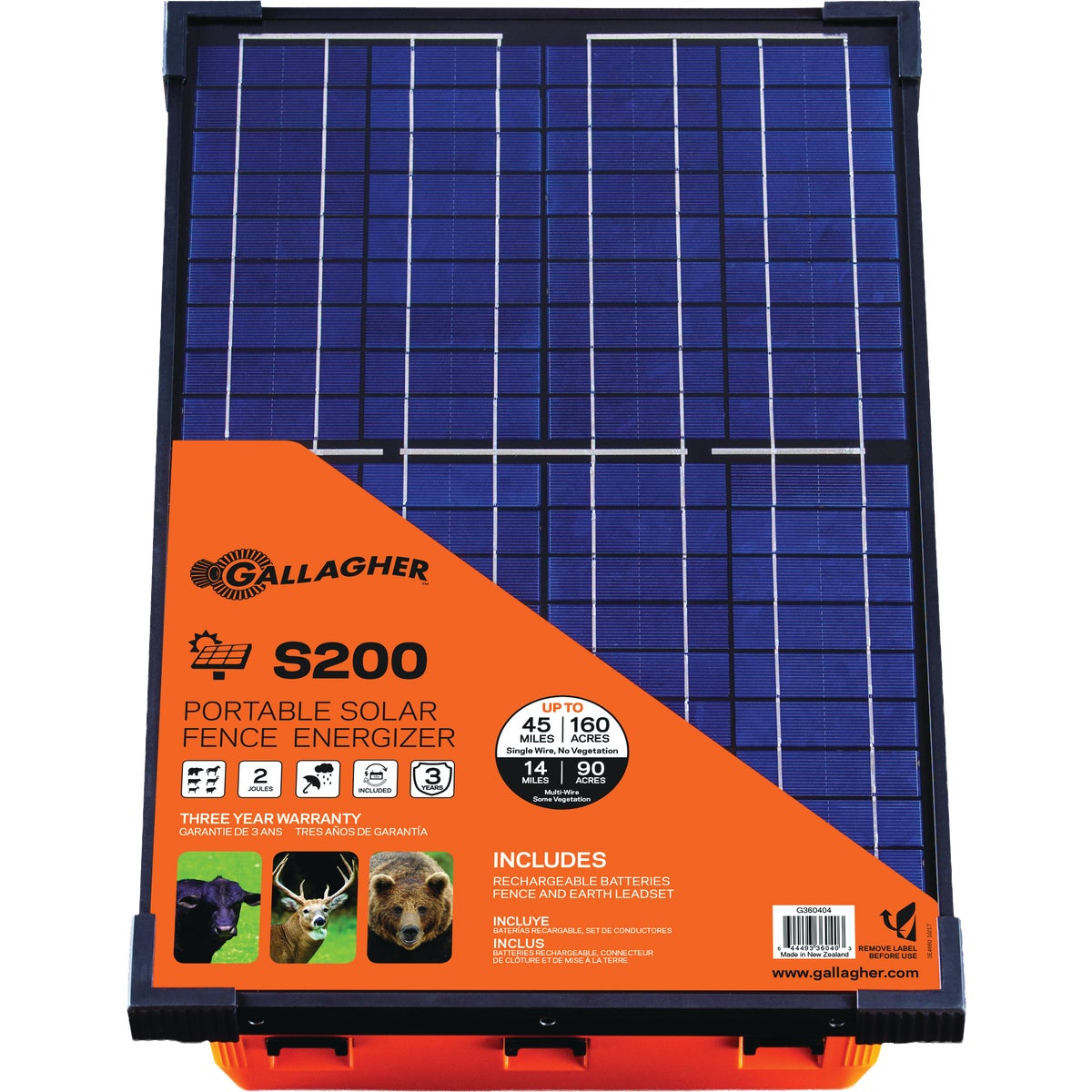 Gallagher S200 160-Acre Solar Electric Fence Charger