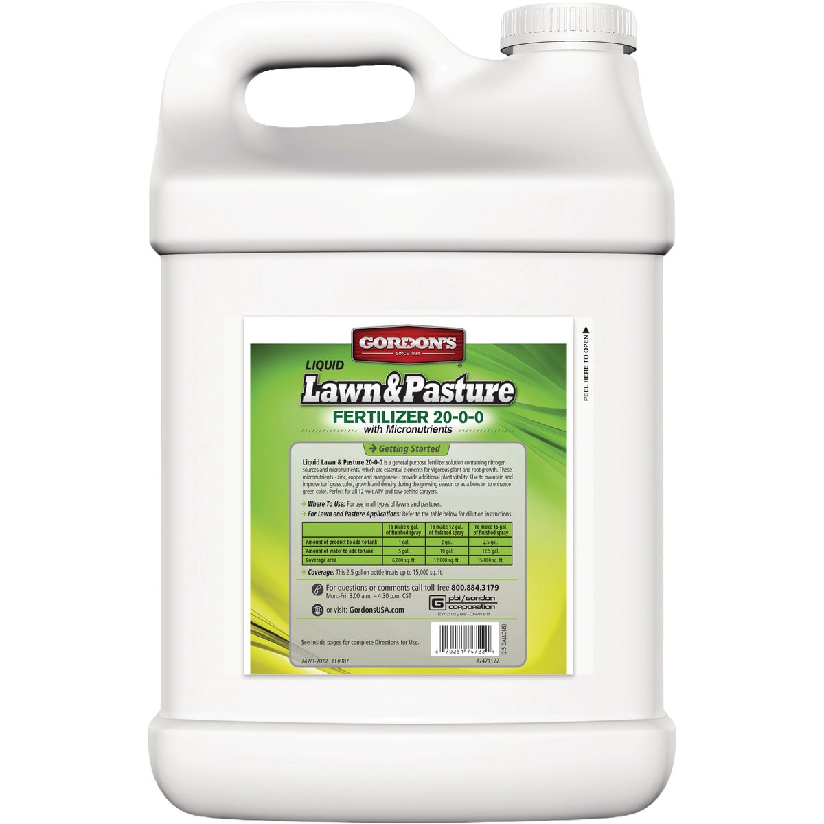 Gordon's 2.25 Gal. Concentrate 20-0-0 Lawn & Pasture Fertilizer Image 3