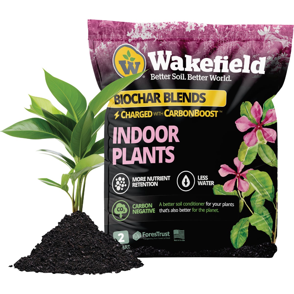 Wakefield Biochar 2 Qt. Indoor Plant Soil Mix Image 3
