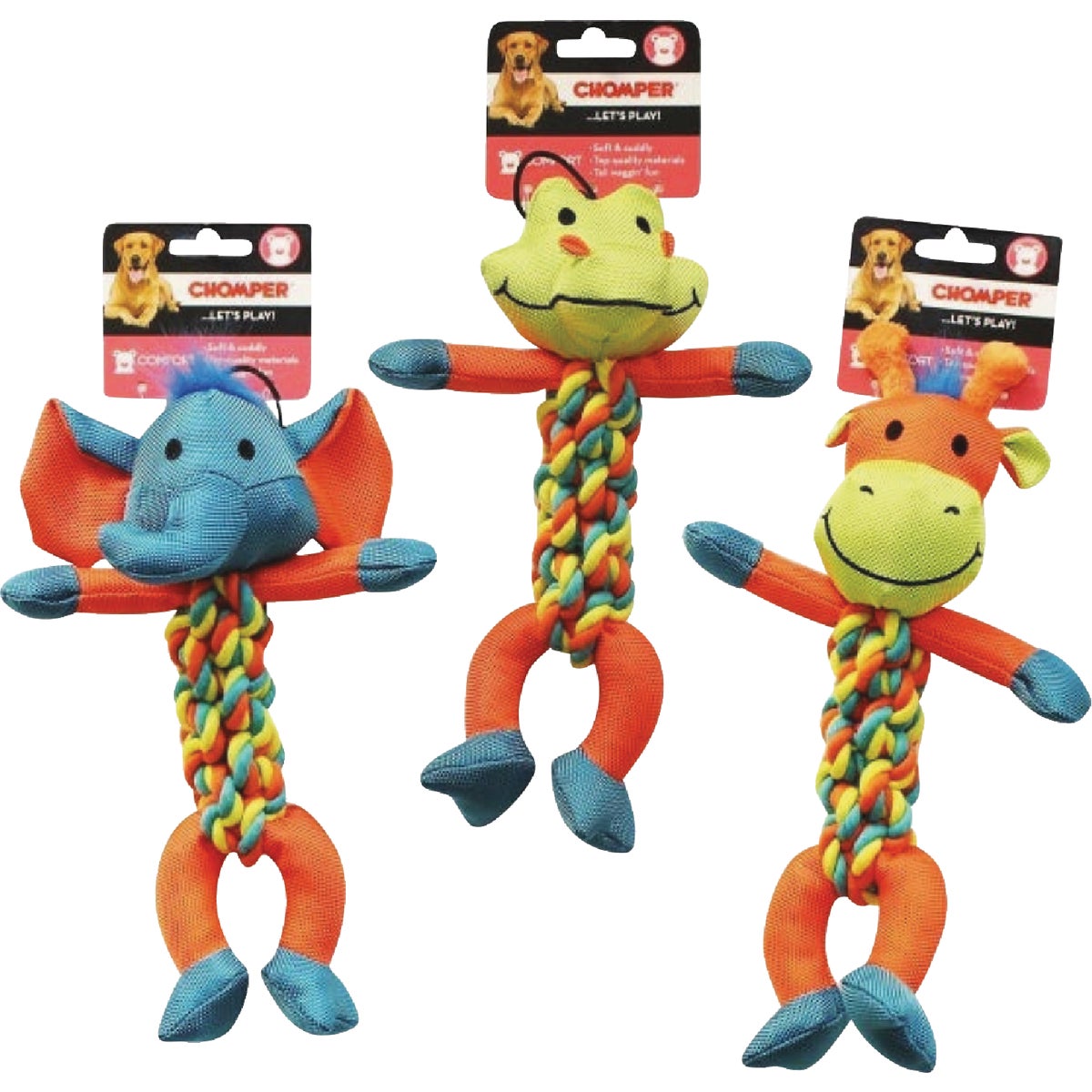 Boss Pet Chomper Rope Braided Body Dog Toy